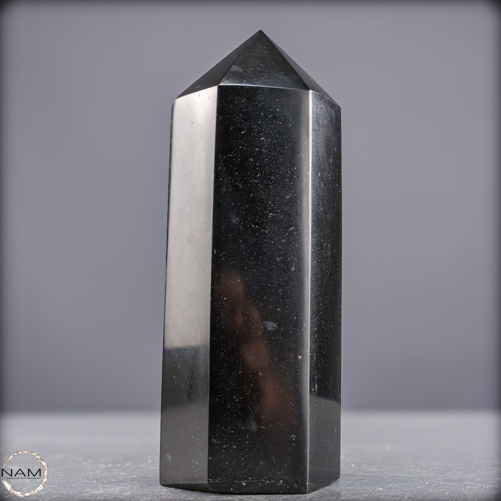 Φυσικός μαύρος οβελίσκος τουρμαλίνης Φύλακας της δύναμης και καθαρότητας, από τη Βραζιλία.- 979.35 g #2.1