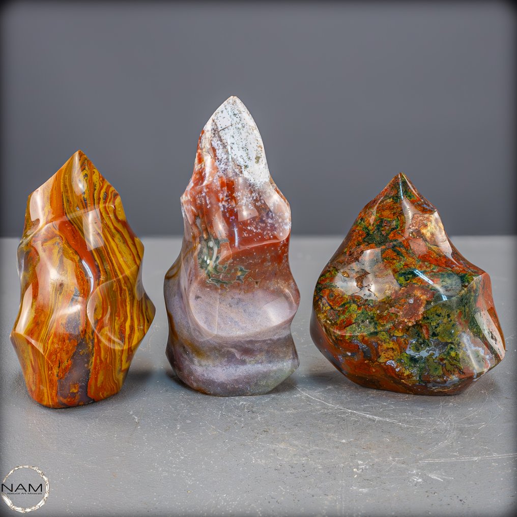 Φυσικές φλόγες Ocean-Jasper εκφραστικό σετ συλλέκτη- 1991.95 g - (3) #3.2