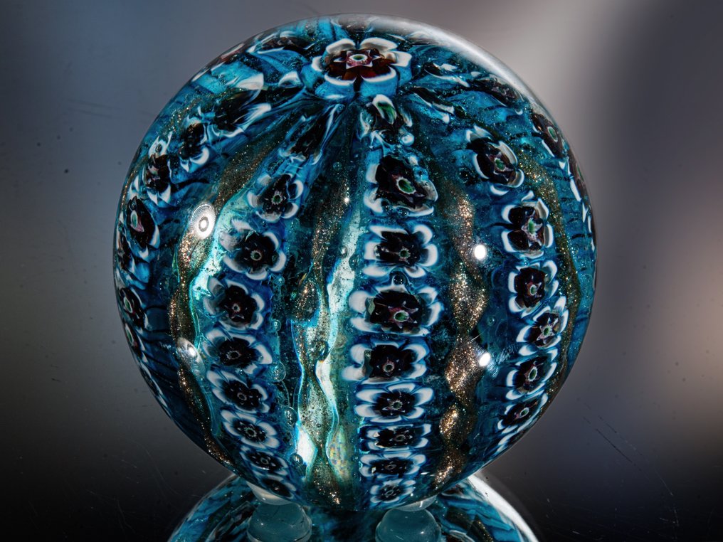 Murano - Brevpresser - "Millefiori Crown" - Ø 7,3 cm - Glas #1.0