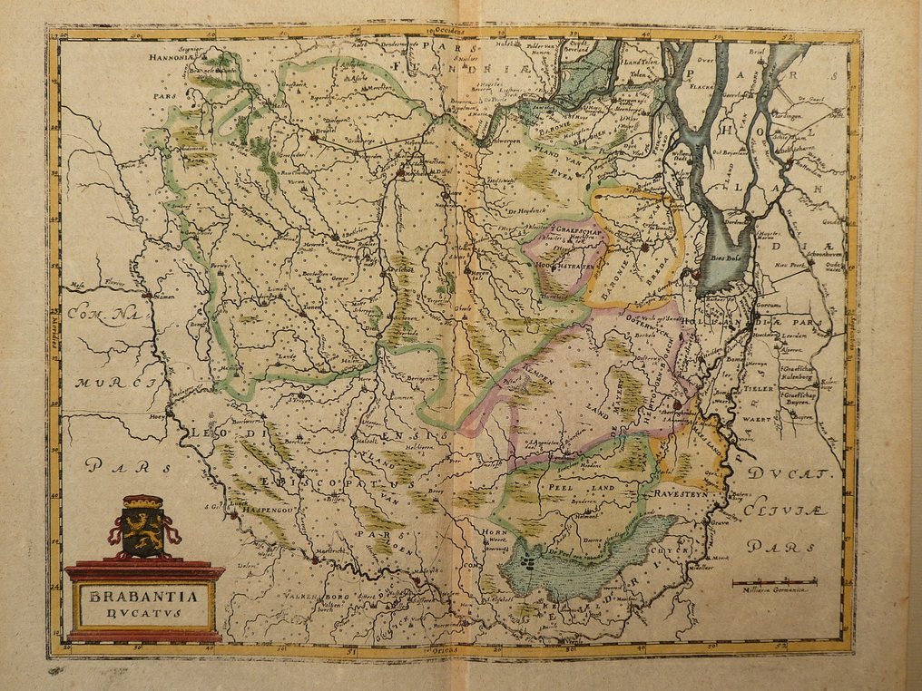 荷蘭 - 布拉班特、林堡、马斯特里赫特、鲁汶、登博斯、芬洛; M. Merian - Brabantia Ducatus - 1659 #1.0