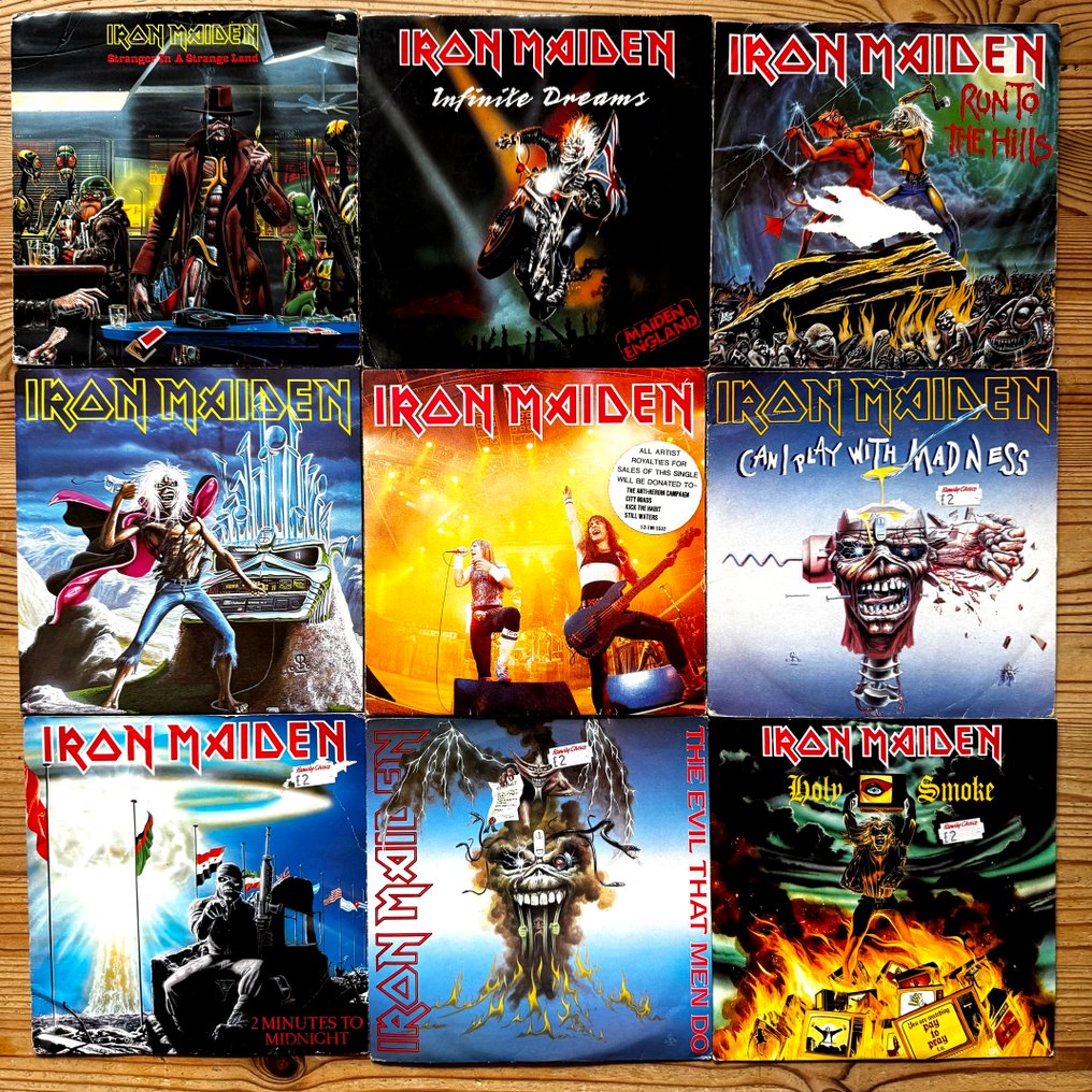 Iron Maiden - 9 original IRON MAIDEN Singles [UK pressings] - Πολλαπλοί καλλιτέχνες - Δίσκος βινυλίου - 1982 #1.0