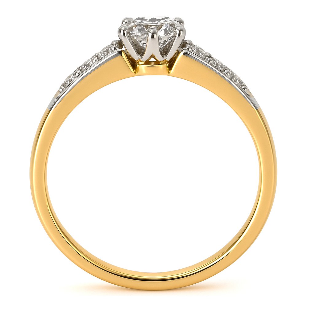 Δαχτυλίδι - 14 καράτια Κίτρινο χρυσό, Λευκός χρυσός -  0.59ct. tw. Διαμάντι (Φυσικό)  #4.3