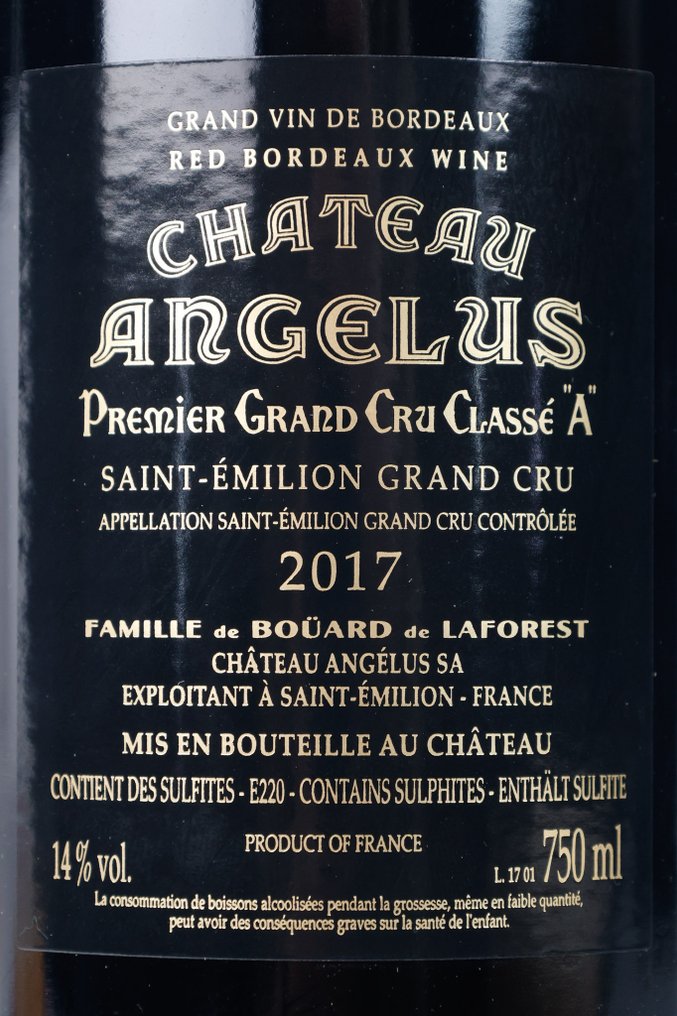 2017 Château Angélus - Saint-Émilion Grand Cru Classé - 1 Pullo (0.75L) #3.2