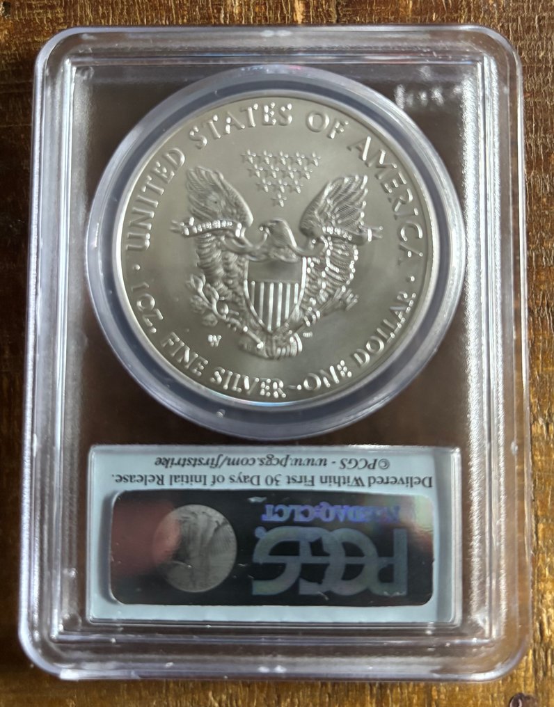 美國. 1 Dollar 2013-W American Silver Eagle. PCGS MS70 First strike (沒有保留價) #1.0