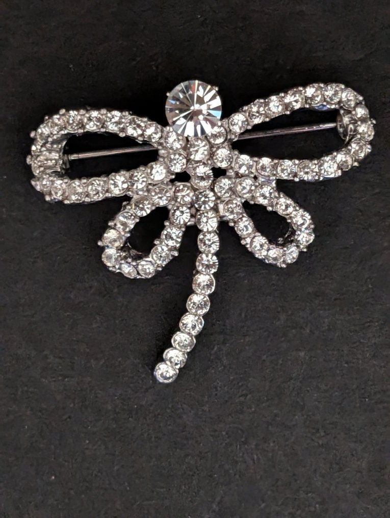 Άγαλμα, Broches libelle met Swarovski elementen - 4 cm - Μέταλλο, επενδυμένο με ροδίου - 1990 #4.3