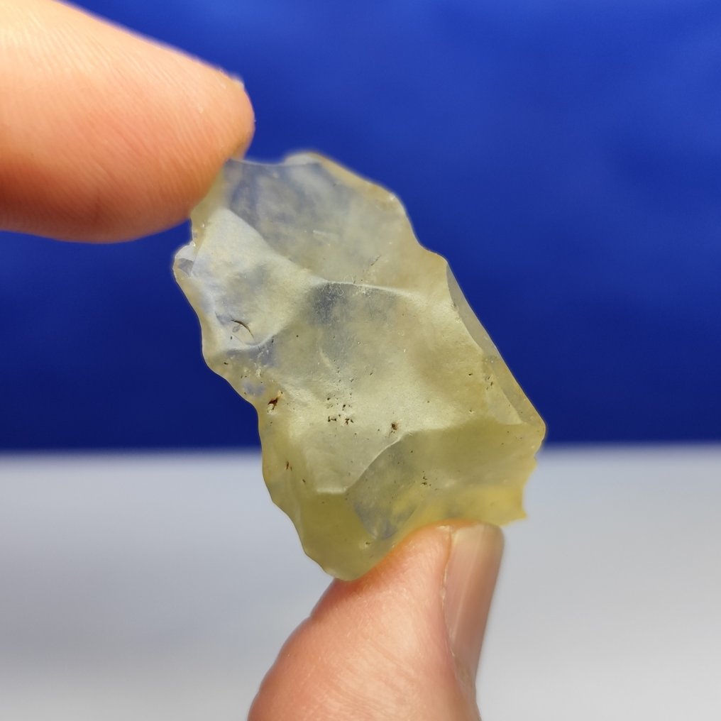 Kiváló Minőségű líbiai sivatagi üveg Meteorit becsapódás (Egyiptom, 26 millió év!) GYÉMÁNTMINŐSÉG. - 11.8 g #1.0