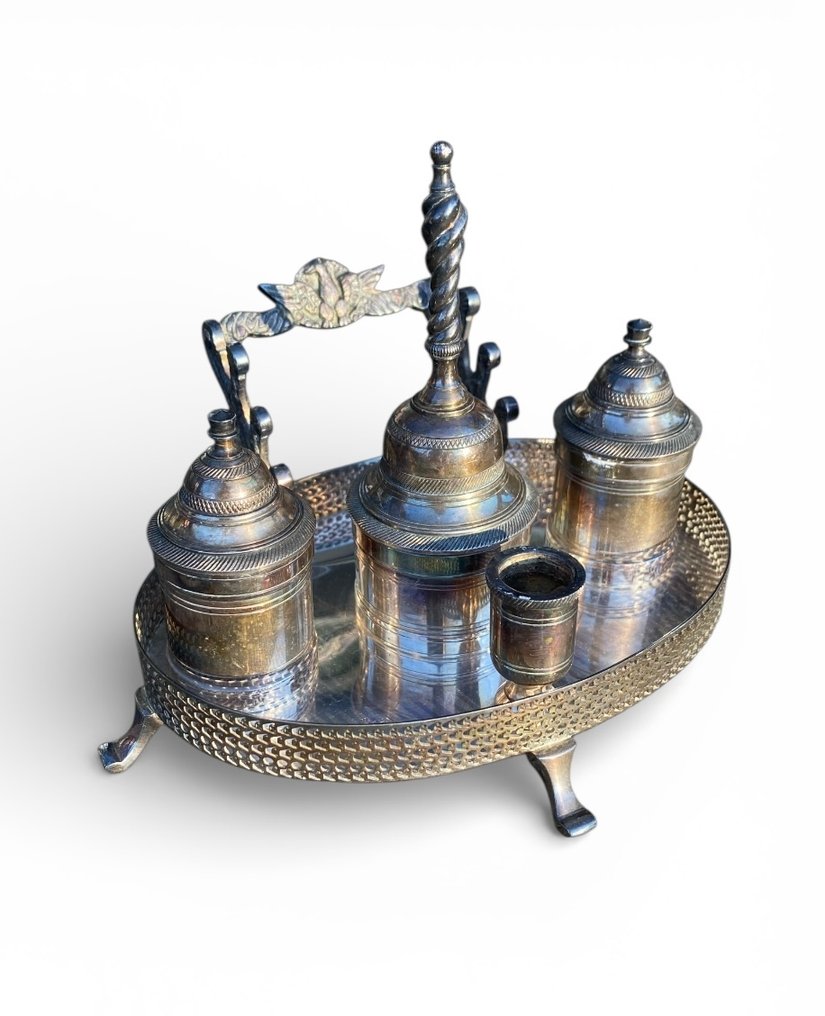 Sem preço de reserva - Tinteiro - Estilo D. Maria - Silver Plated #1.0