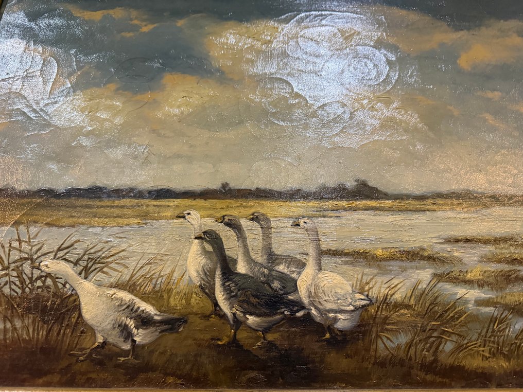 Jan Schonk (1889-1976) - Eenden in rivier #3.2