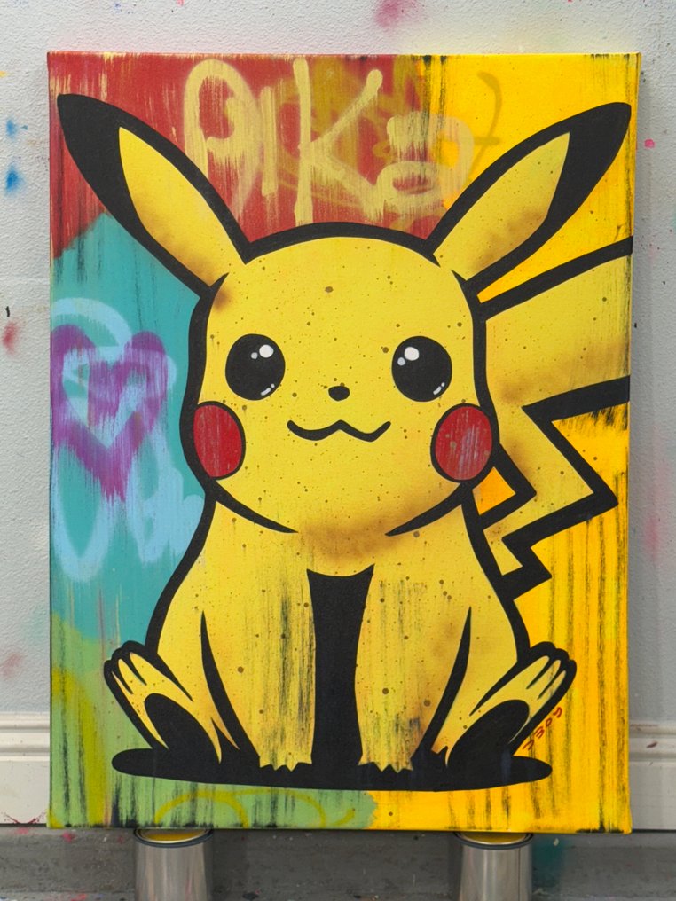 Dillon Boy (1979) - Original DBOY Pikachu Graffiti Pop Art Pokemon Portrait PSA 10 Card Painting Poncho #3.2