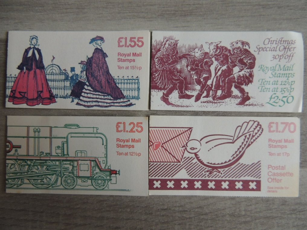 Storbritannien  - Urval / Lot av 80-talet med 100 QEII-kort av typen Machin #1.0