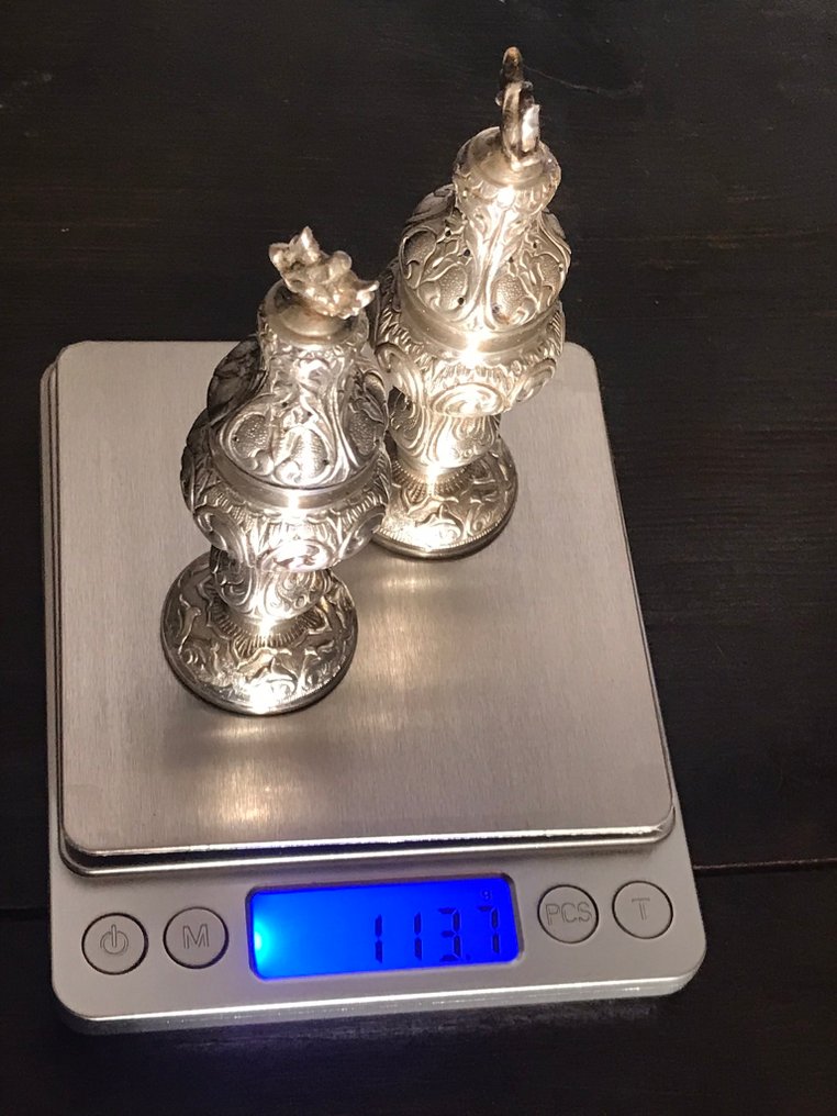 Hultman - Johan L. Hultman - Αναδευτήρες αλατιού και πιπεριού - .830 silver - 1920, Handsmide #1.0