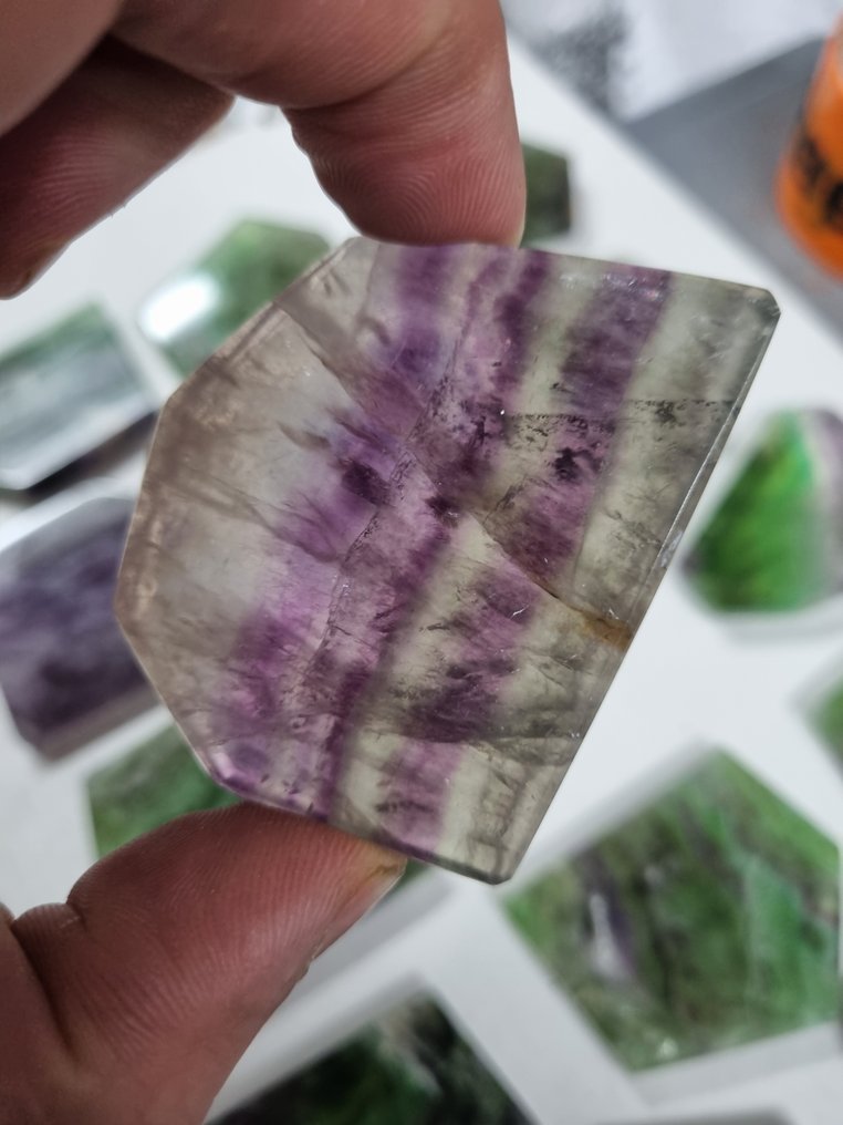 Stor sats med regnbågsfluoritskivor 6 - 5,1 cm - polerad- 692 g #4.3