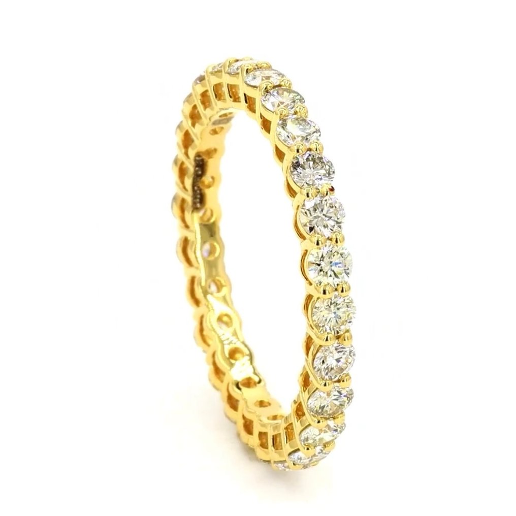 沒有保留價 - 戒指 - 14 克拉 黃金 -  1.03ct. tw. 黃色 鉆石 (天然彩色) - 永恒婚戒 #1.0