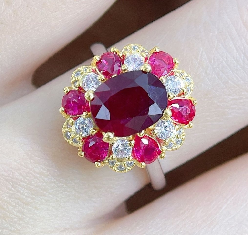 Ohne mindestpreis - Ring Silber Rubin - Rubin #4.3