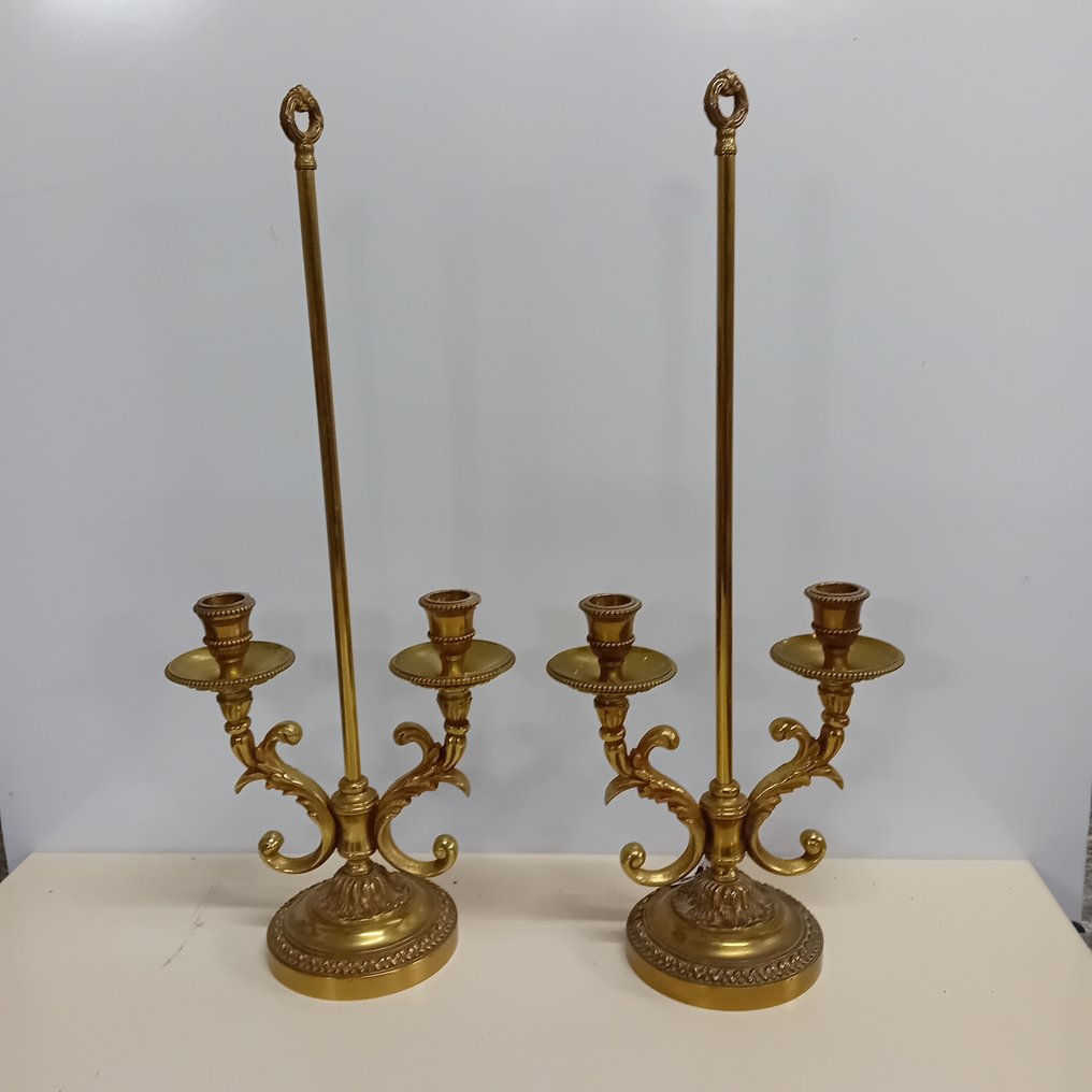 Sfeșnic (2) - Bronz aurit - o pereche de candelabre #1.0