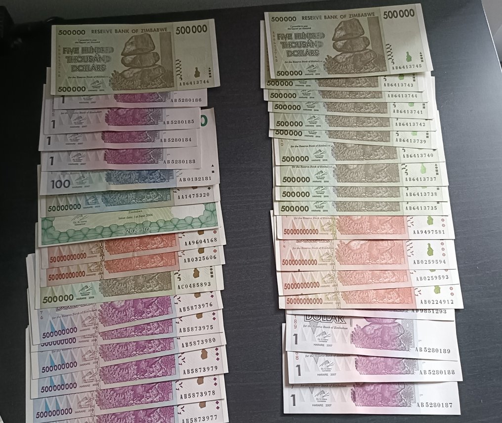 Simbabwe. - 100 Banknotes - various dates  (Ohne mindestpreis) #4.3