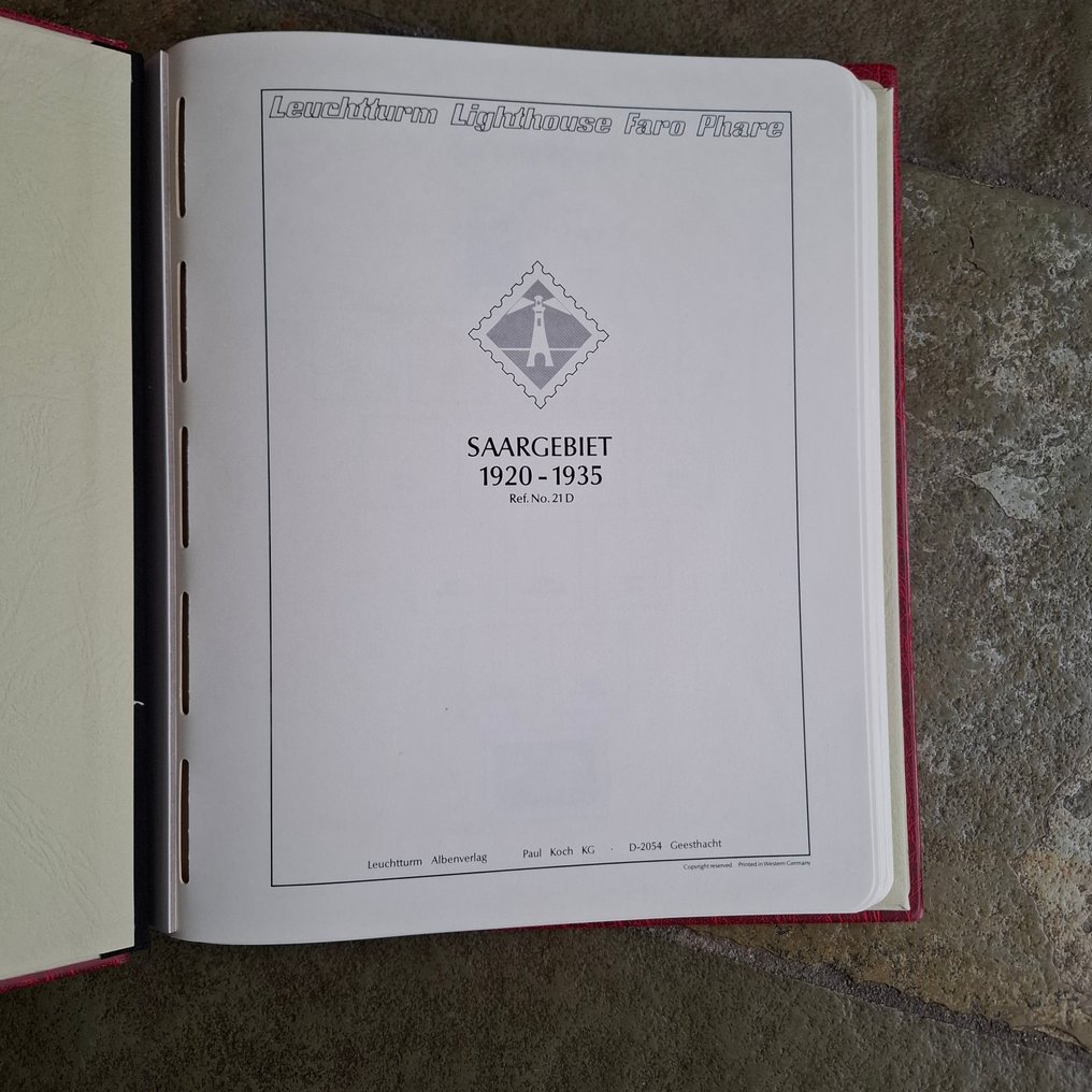 薩爾盆地地區 1920/1959 - Leuchtturm Saar地区预印本完整装订（红色） #3.2