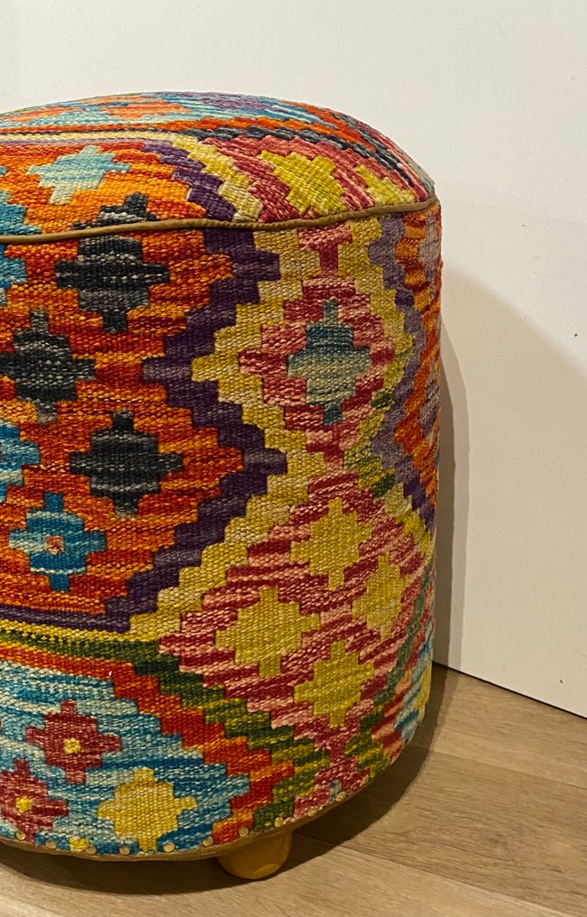 Kelim Poef (Ei käytetty / Uusi) - Matto - 38 cm - 38 cm #1.0