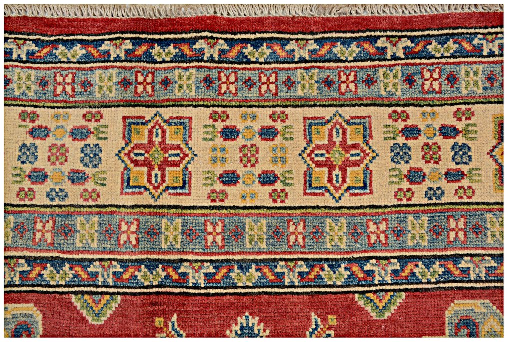 Afghan, Kazak, Μοναδικό χειροποίητο χαλί με κόμπο, φυσική μαλλί. - Χαλί - 210 cm - 150 cm - Παραδοσιακό χειροποίητο χαλί #3.2
