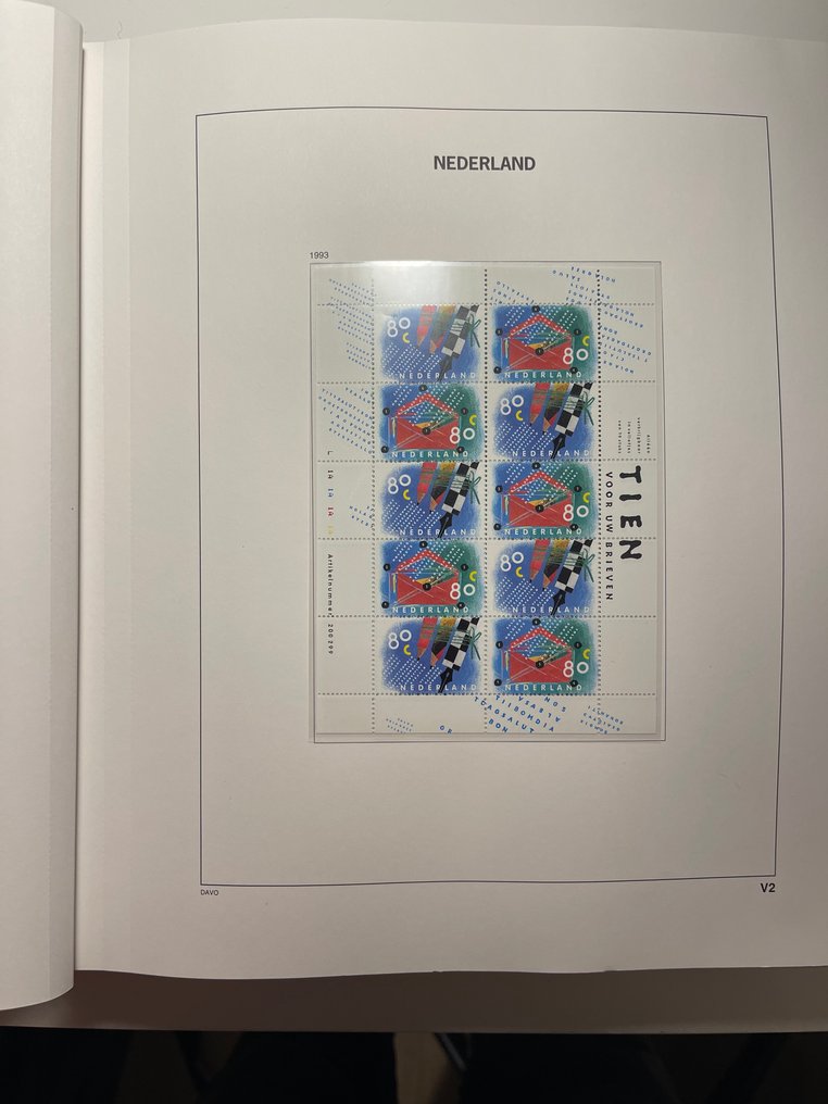 荷兰 1993/2024 - 高级集藏的薄片和挂册，共3本Davo预印本册，面值为 #2.1