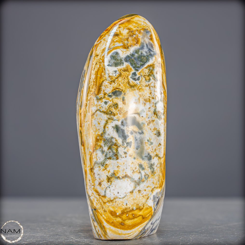 Φυσικός αχάτης σε ελεύθερο σχήμα με τοπικού χαρακτήρα σχέδιο. εκφραστικό συλλεκτικό κομμάτι- 868.08 g #2.1