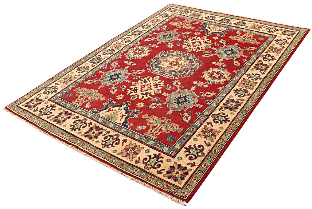 Afghan, Kazak, Μοναδικό χειροποίητο χαλί με κόμπο, φυσική μαλλί. - Χαλί - 210 cm - 150 cm - Παραδοσιακό χειροποίητο χαλί #1.0