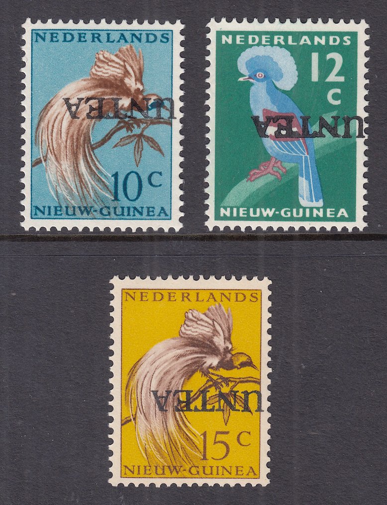 Ολλανδική Νέα Γουινέα 1962 - Αντίστροφη εκτύπωση UNTEA - NVPH 4f + 6f + 7f #1.0