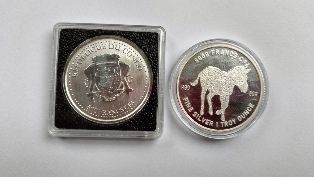 Κονγκό, Τσαντ. 500, 5000 Francs 2022, 2 x 1 oz. 999  (χωρίς τιμή ασφαλείας) #4.3