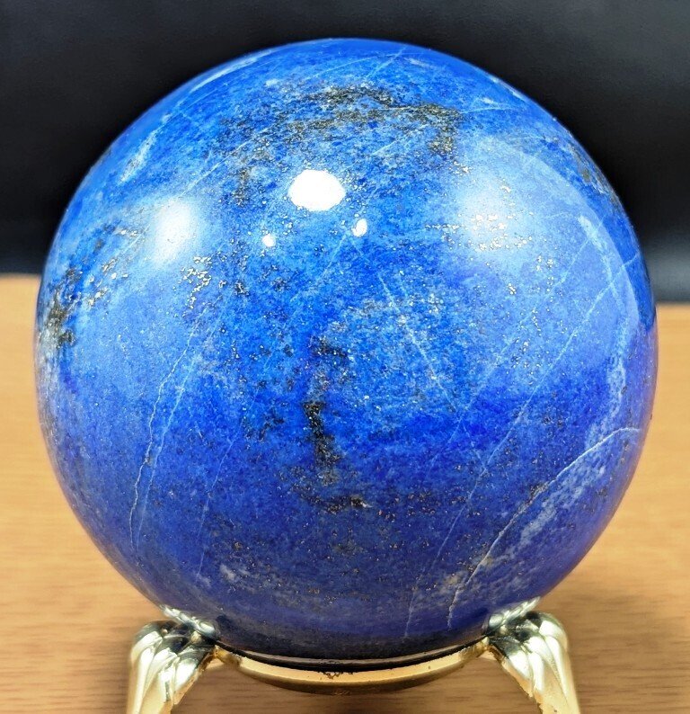 Λαπίς Λαζούλι και Φυσική Χρυσή Πυρίτης Σφαίρα Θεραπείας - Ύψος: 79 mm - Πλάτος: 79 mm- 710 g - (1) #4.3
