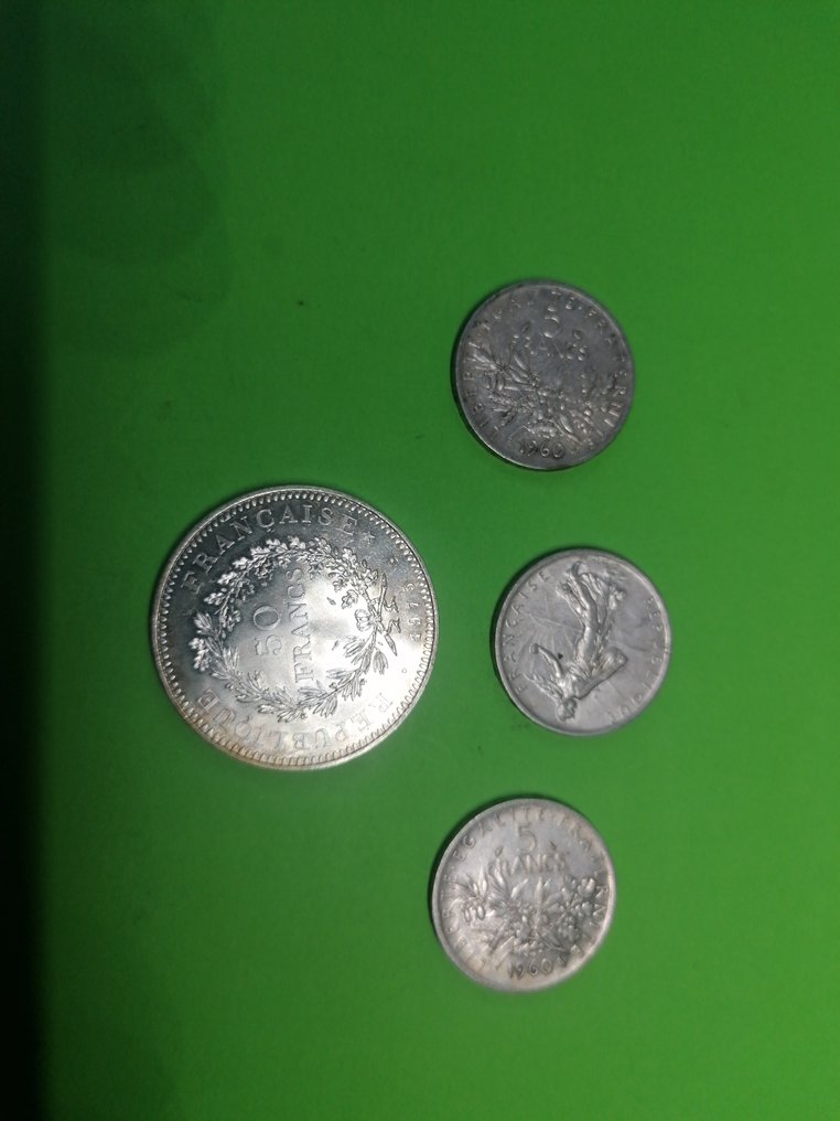 Francia. 4 Silbermünzen (5 Francs & 50 Francs) (Senza prezzo di riserva) #4.3