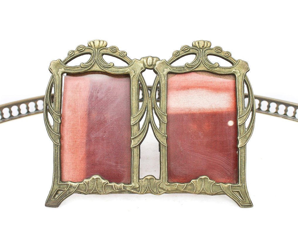 Cadre photo double style Art Nouveau - Fotolijst  - Messing, Glas #2.1