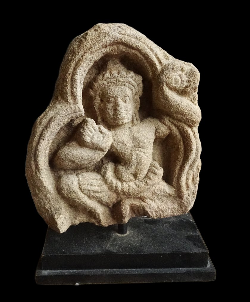 Αρχαία Χμερ - Relief en grès - Ινδουιστική θεότητα - Angkor - Bayon 11ος / 12ος αιώνας. #1.0