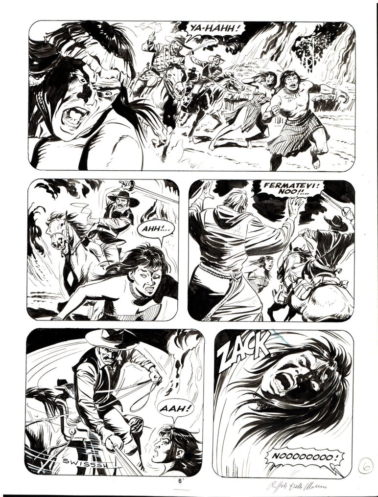 Della Monica, Raffaele - 3 Original page - Zagor #370 - "La paura corre sul fiume" - 1996 #2.1
