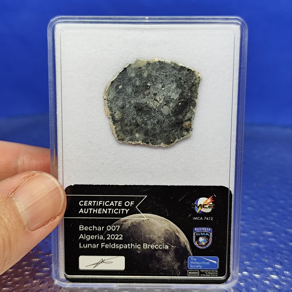 -3,1 cm! – hiteles HOLDTEGRA METEORITASZELET –feldspar breccia-. BECHAR 007 (Algéria, 2022). Nincs minimális ár! - 2.72 g #1.0