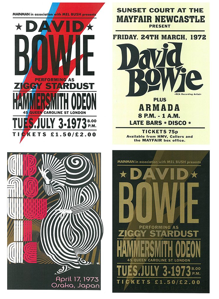 David Bowie - Four Facsimile David Bowie Concert Posters #1.0