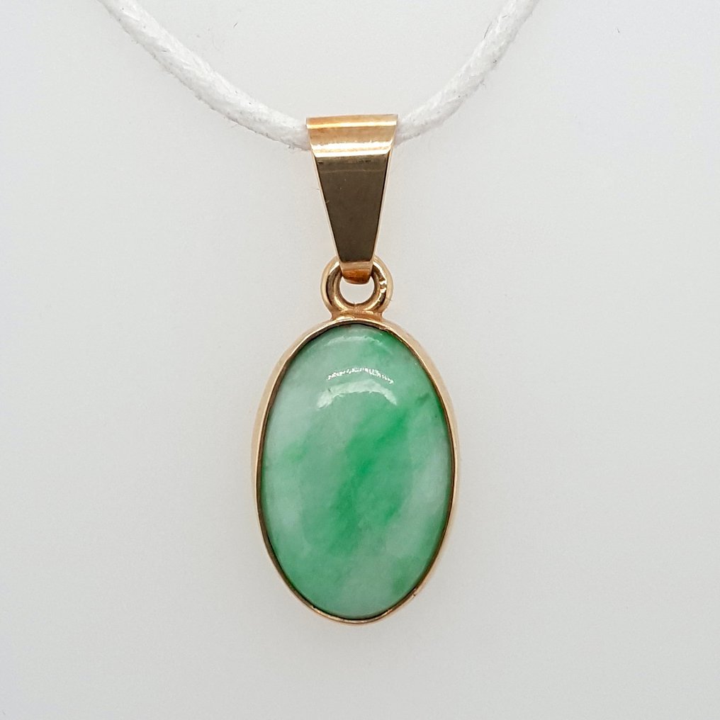 χωρίς τιμή ασφαλείας - Κρεμαστό κόσμημα - 14 καράτια Κίτρινο χρυσό Νεφρίτης #2.1