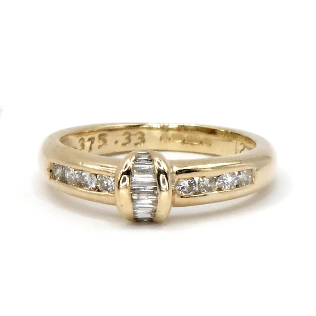 Sans prix de réserve - Bague de fiançailles - 9 carats Or jaune -  0.33ct. tw. Diamant (Naturelle)  - Demande en mariage pour la mariée #1.0