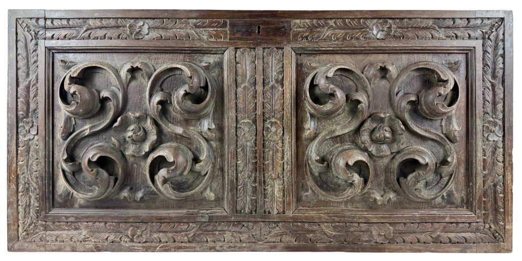 牆面裝飾 - 巴洛克风格装饰板,81 x 40 厘米。 - 法國 - 植物装饰 #1.0