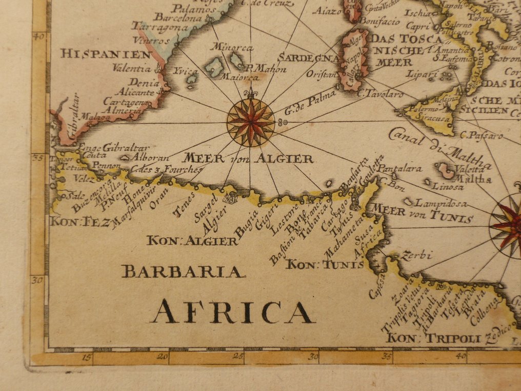 Ευρώπη - Μεσόγειος, Μάλτα, Κύπρος, Βαλεαρείες; Gabriel Bodenehr - Das Mittellaendische Meer (...) - 1721-1750 #4.3