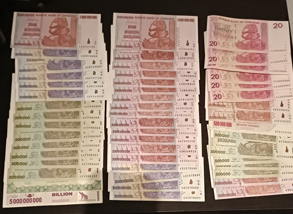 Zimbabwe. - 111 Banknotes - various dates  (Ingen mindstepris) #2.1