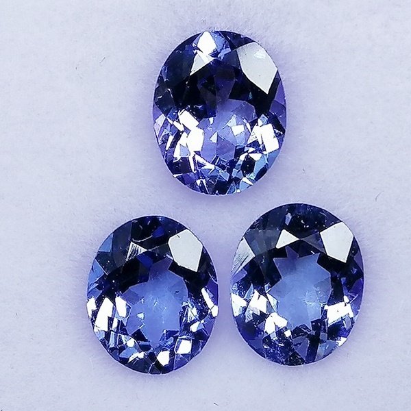 3 pcs  Niebieski Tanzanit  - 1.91 ct - Instituto Gemólogico Español (IGE) #1.0