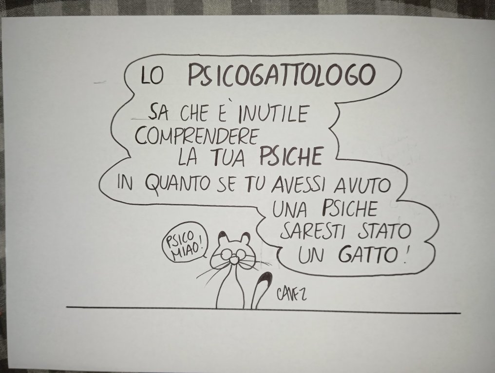 Cavezzali, Massimo - 1 Original drawing - Psicogattologo - Psicomiao ! - 2022 #1.0