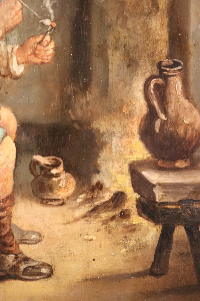 Γαλλική σχολή (XIX) - Genretafereel met pijp rokend figuur #4.3