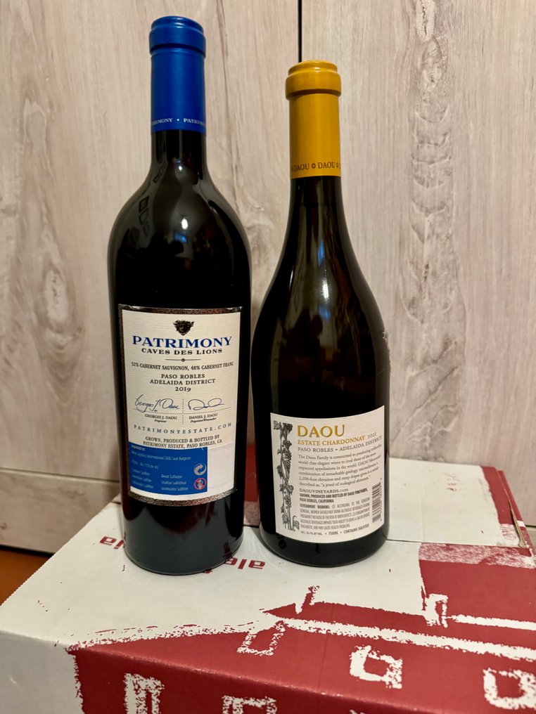 2019 Patrimony Caves Des Lions & 2021 Daou Estate Chardonnay - Paso Robles - 2 Butelki (0,75l) #2.1