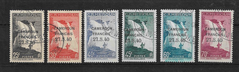 喀麥隆  - 在7之后使用倒置的逗号代替句点的变体 - Yvert n°215, 216, 217, 218, 219, 220 #1.0