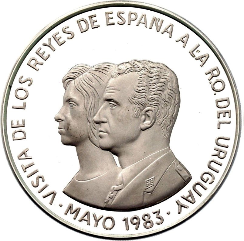 Uruguay. 2.000 Nuevos Pesos 1983 "Los Reyes de Espana" 2 Oz Proof (Ingen mindstepris) #1.0