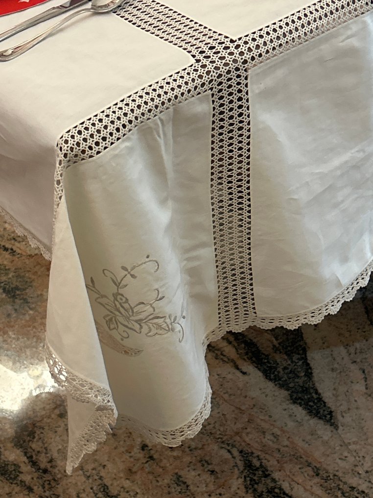 12 人用成套餐具 (13) - 亞麻 - 复古桌布 #2.1