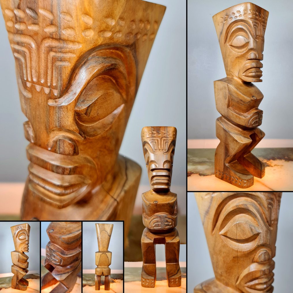 Tiki en bois statue Polynésie Tahiti - Γλυπτό - Γαλλική Πολυνησία  (χωρίς τιμή ασφαλείας) #1.0