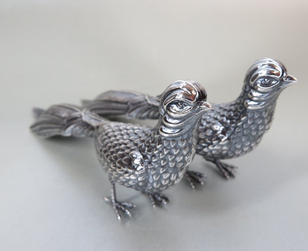 Fazanten echtpaar - Centrepiece (2) - .915 silver #2.1