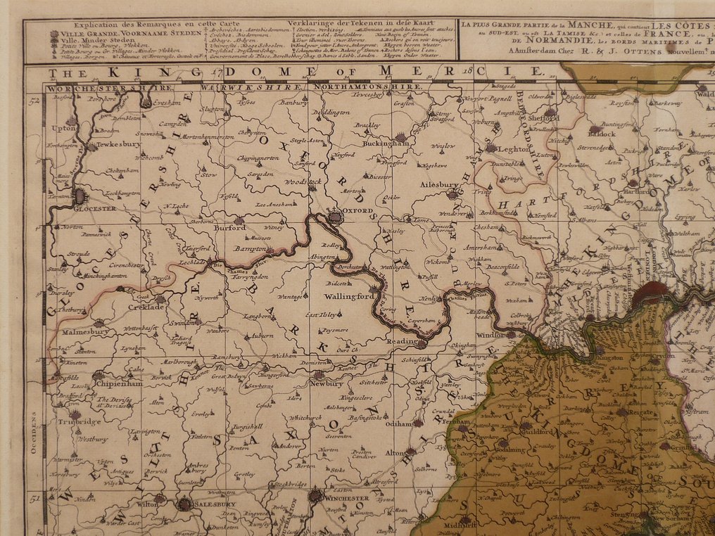 Europe - The Channel / Normandie / Kent / Isle of Wight / La Manche; R. en J. Ottens - La plus grande partie de la Manche (...) - 1701-1720 #2.1
